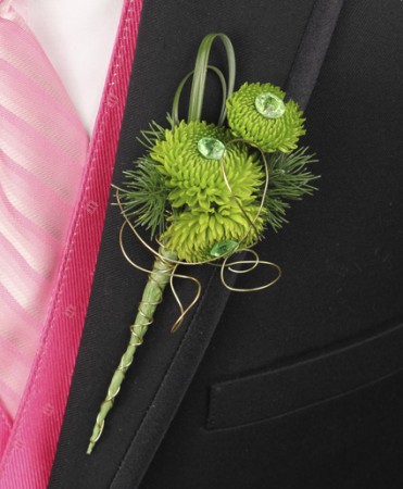 GO GREEN Prom Boutonniere