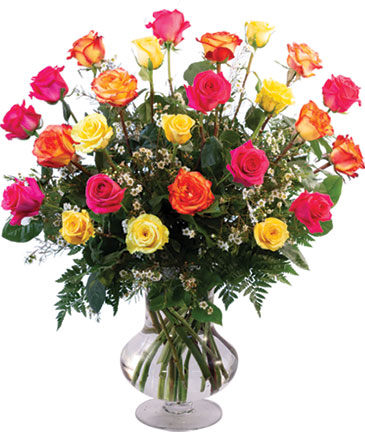 24 Mixed Roses Vase Arrangement  in Batesville, AR | Signature Baskets Flowers & Gifts