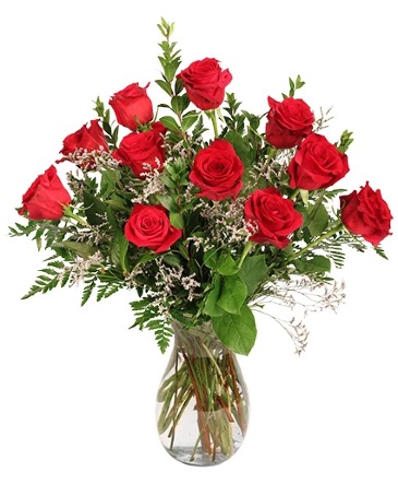 Burning Red Roses Rose Arrangement in Batesville, AR | Signature Baskets Flowers & Gifts