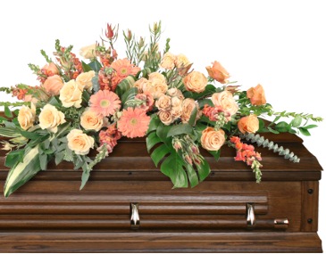 Compassionate Coral Casket Spray in Batesville, AR | Signature Baskets Flowers & Gifts