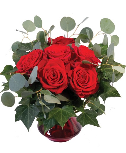 Crimson Ivy Roses Flower Arrangement