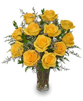 Lemon Drop Roses Dozen Bouquet