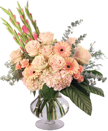 Gladly Pastel & Pink Flower Arrangement in Batesville, AR | Signature Baskets Flowers & Gifts