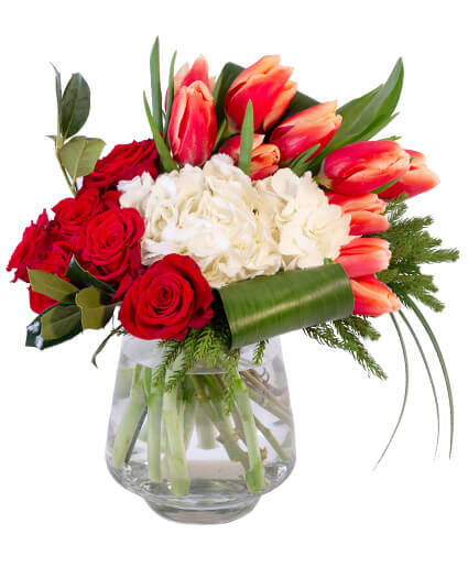 Royal Red & White Floral Arrangement