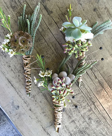 Succulent Serenity Boutonniere in Batesville, AR | Signature Baskets Flowers & Gifts
