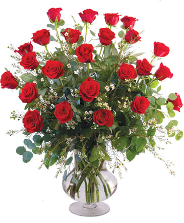 Two Dozen Red Roses Vase Arrangement  in Batesville, AR | Signature Baskets Flowers & Gifts