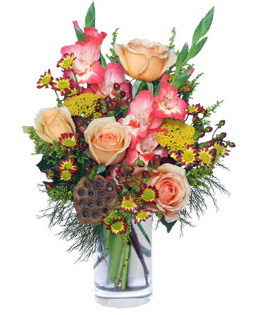 PEACHY KEEN Vase of Flowers in Batesville, AR | Signature Baskets Flowers & Gifts