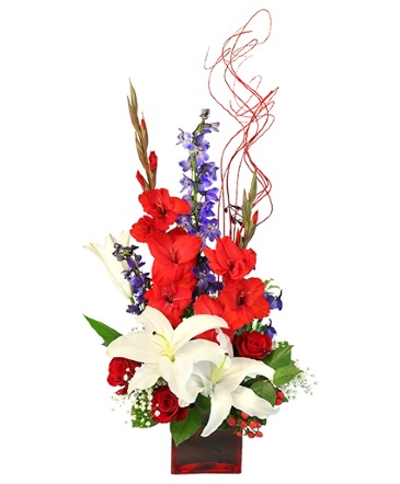 Victory Fireworks Vase Arrangement in Batesville, AR | Signature Baskets Flowers & Gifts