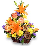 EXPRESSIONS OF FALL Flowers in a Basket