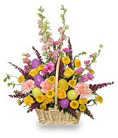 EASTER EGG HUNT Spring Flower Basket