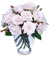 RARE BEAUTY Bouquet of Pale Pink Roses