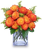 FIERY LOVE Vase of 'Circus' Roses