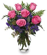 HALF DOZEN PINK ROSES Vase Arrangement