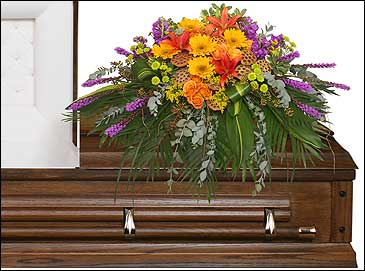 RADIANT MEDLEY CASKET SPRAY Funeral Flowers