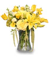RAY OF SUNSHINE Yellow Flower Vase