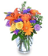 SUNSET WALTZ Vase of Flowers