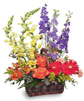 SUMMER'S END Basket of Flowers